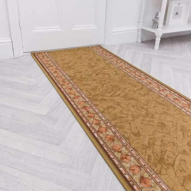 runrug Cheops Hallway Runner Rug in Beige, Non-Slip and Hardwearing, W: 100 cm, L: 210 cm – 1