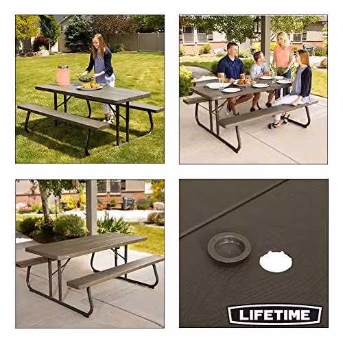 LIFETIME 6 ft Picnic Table in Brown – 4