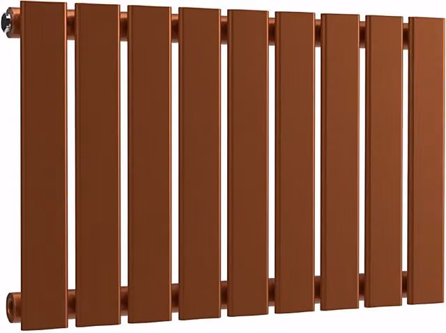 Lux Heat Single Flat Horizontal Steel Radiator in Bronze, W: 63 cm, H: 40 cm, D: 40 cm