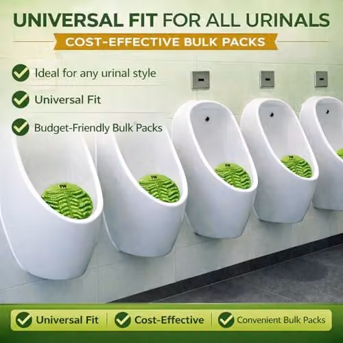 Pro Washroom Anti-Splash Urinal Mats, Pack of 10, Green, 15 cm Diameter – 2