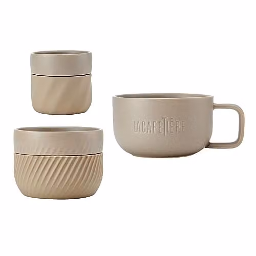 La Cafetiere 3pc Family Mug Set in Beige, 380ml, 200ml and 100ml – 1