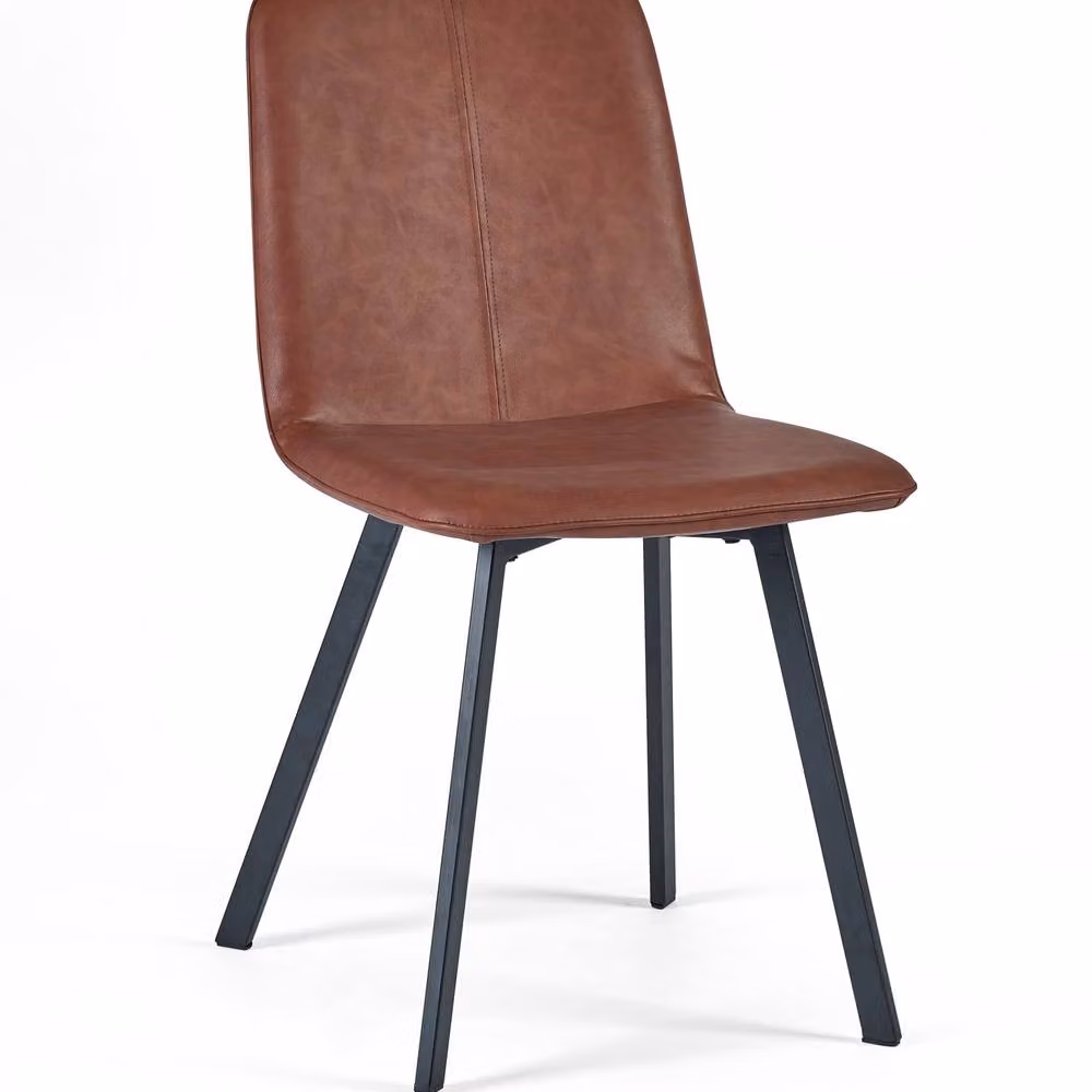 Cheshire Helmsley Vintage Dining Chairs, Set of 2, Brown Synthetic Leather and Metal – 2