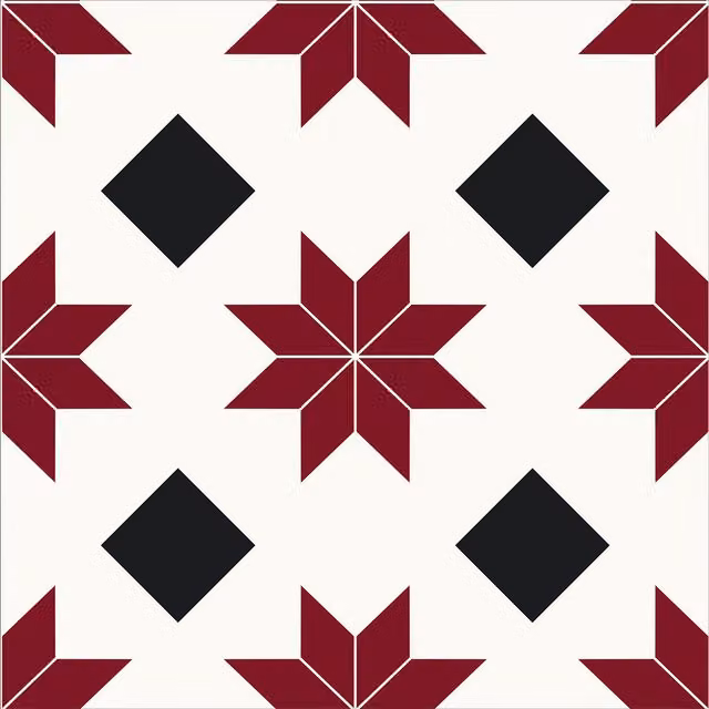 Fine Decor Retro Self-Adhesive Vinyl Floor Tiles, White and Red, 0.93sqm (Pack of 10)