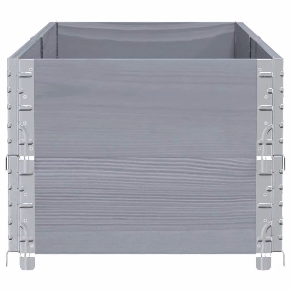Berkfield Home Grey Solid Wood Pine Garden Planter Tub W: 150 cm, D: 50 cm – 3