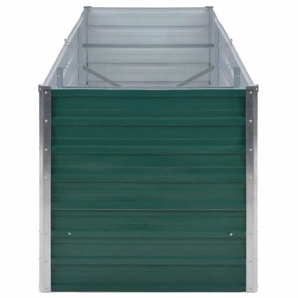 Berkfield Home Garden Galvanised Steel Raised Bed in Green, W: 240 cm, D: 80 cm, H: 77 cm – 3