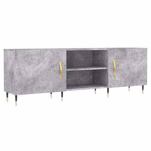 vidaXL Modern Grey TV Cabinet in Engineered Wood, W: 150 cm, D: 30 cm, H: 50 cm