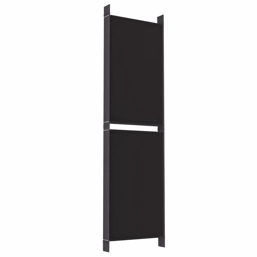Berkfield Home 6-Panel Fabric Room Divider in Black, W: 300 cm, H: 180 cm – 2