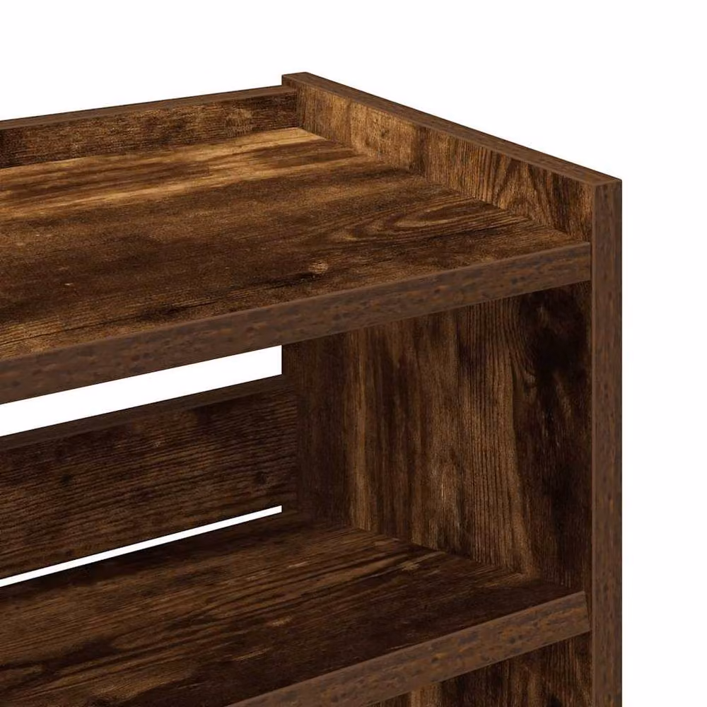 Berkfield Home Shoe Rack in Smoked Oak Brown, W/D/H: 60 x 25 x 81 cm – 4