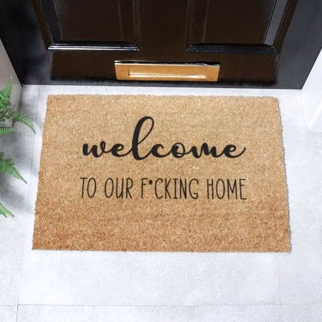 Artsy Mats Welcome To Our F*cking Home Doormat, Brown, W: 60 cm, D: 40 cm – 1