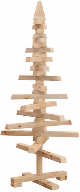 Berkfield Home Rustic Wooden Christmas Tree Decoration, Brown, Height: 90 cm