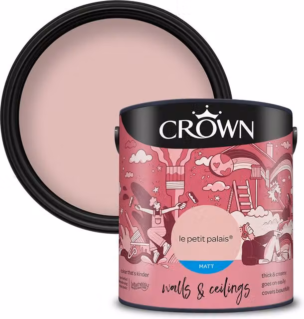 Crown Pink Matt Dispersion Emulsion Paint 2.5l – 1