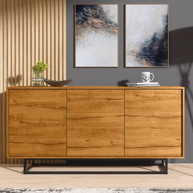 Creative Furniture Halo Modern Sideboard in Oak and Black