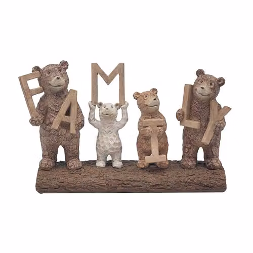 The Leonardo Collection Bear Family Figurine in Brown, H 29.0 cm x W 17.5 cm x D 8.0 cm – 1