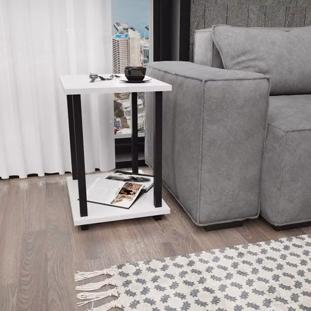 Decorotika Gurnee Side Table in White and Black