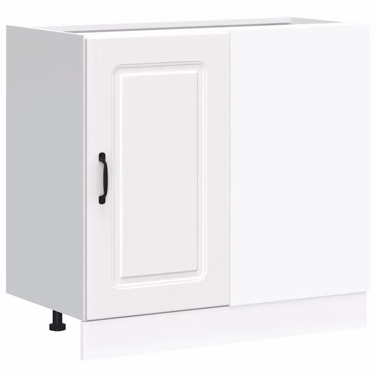 Berkfield Home Kalmar Modern White Matt Kitchen Base Unit with Hinged Doors and Internal Shelves