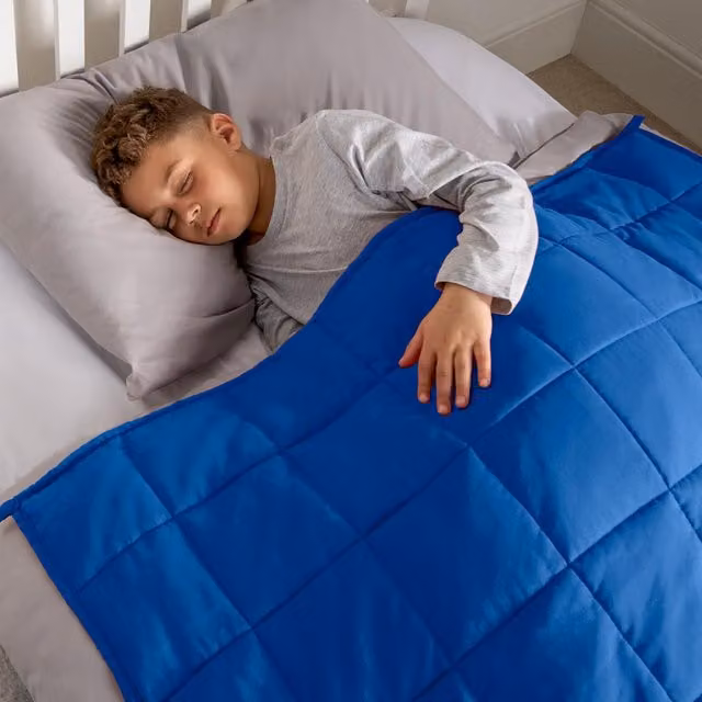 OHS Kids Reversible Weighted Sensory Sleep Throw for Children, Blue, W: 100 cm, D: 150 cm – 1