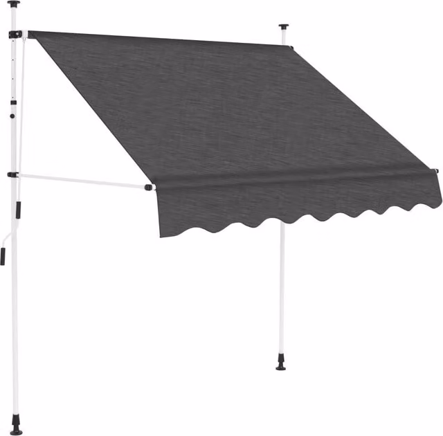 Berkfield Home Manual Retractable Awning in Anthracite Black, Width: 200 cm