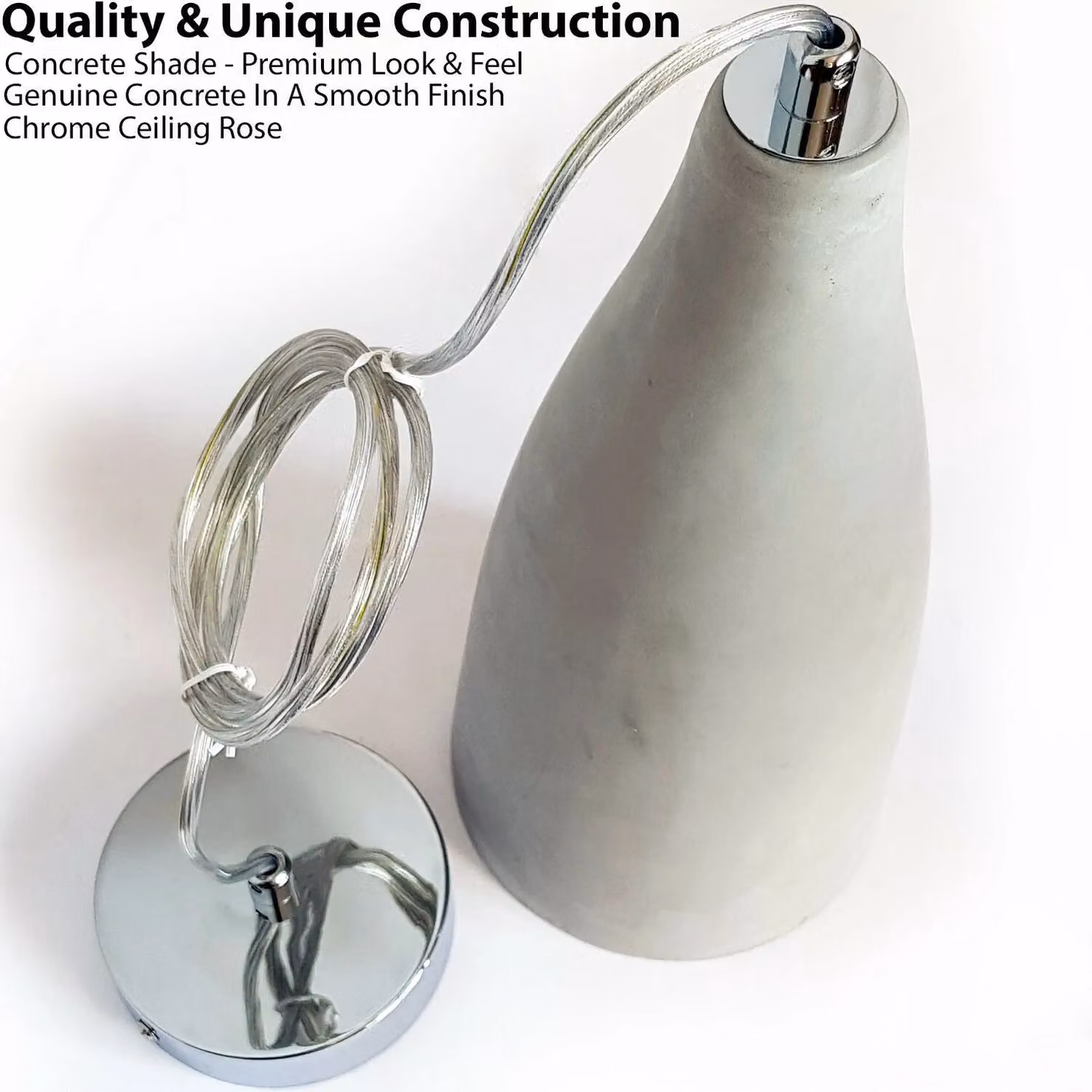 Loops Retro Grey Concrete 2x Ceiling Pendant Light Kit with Dimmable LED Hanging Lamps – 3