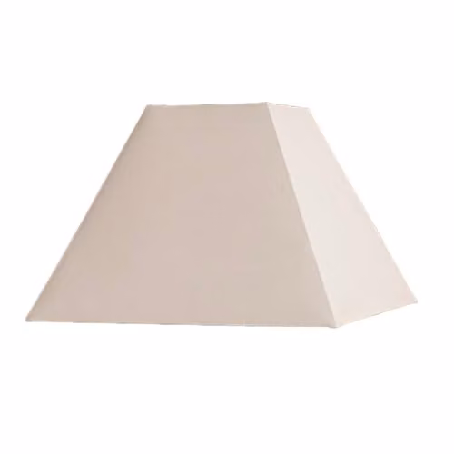 Ruma Minimalist Square Cotton Lamp Shade in Beige and White, W: 40 cm