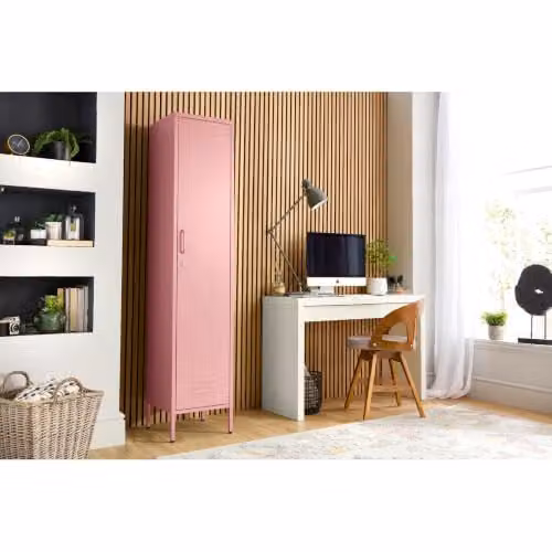 Moderna Pink Metal Locker Cabinet with Hinged Doors and Adjustable Shelves, H 180 x W 38.5 x D 38.5 cm – 2