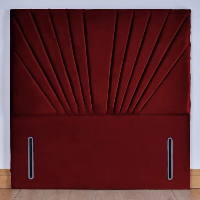 Wharfedale Modern Red Velvet Upholstered Panel Floor Standing Headboard