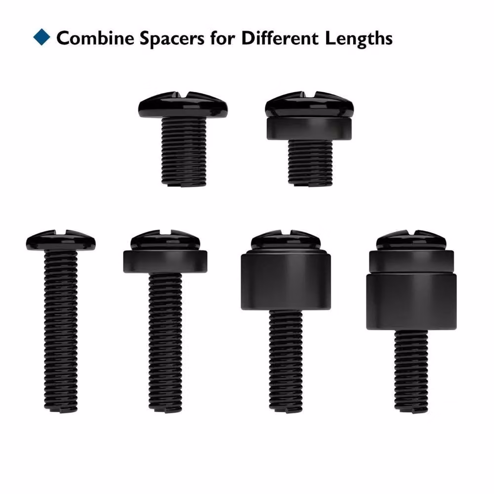 SPETLEK Universal TV Mounting Screws and Washers, Black – 3