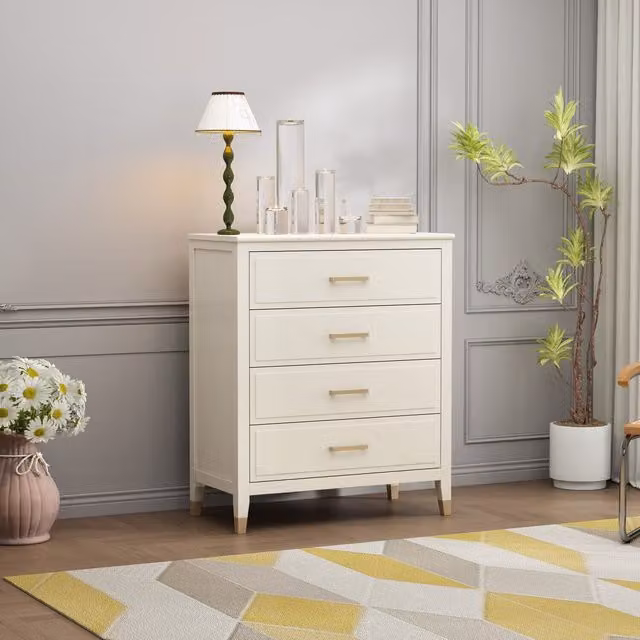 Cabinet Bits Palazzi 4 Drawer Chest in White