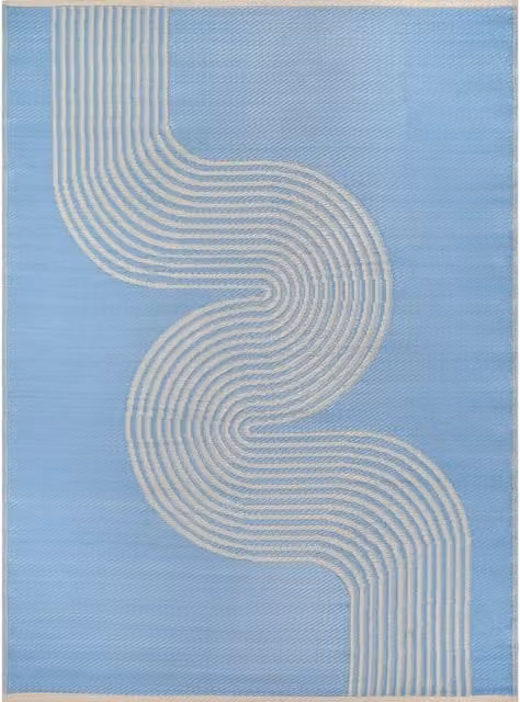 The Rugs Urban Collection Wave Outdoor Rug, Blue, W: 90 cm, L: 150 cm