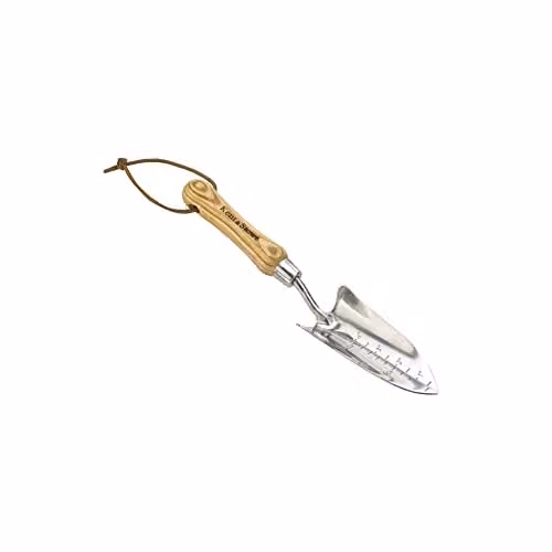 Kent & Stowe Stainless Steel Hand Transplanting Trowel with Bent Shaft in Beige and Silver – 1