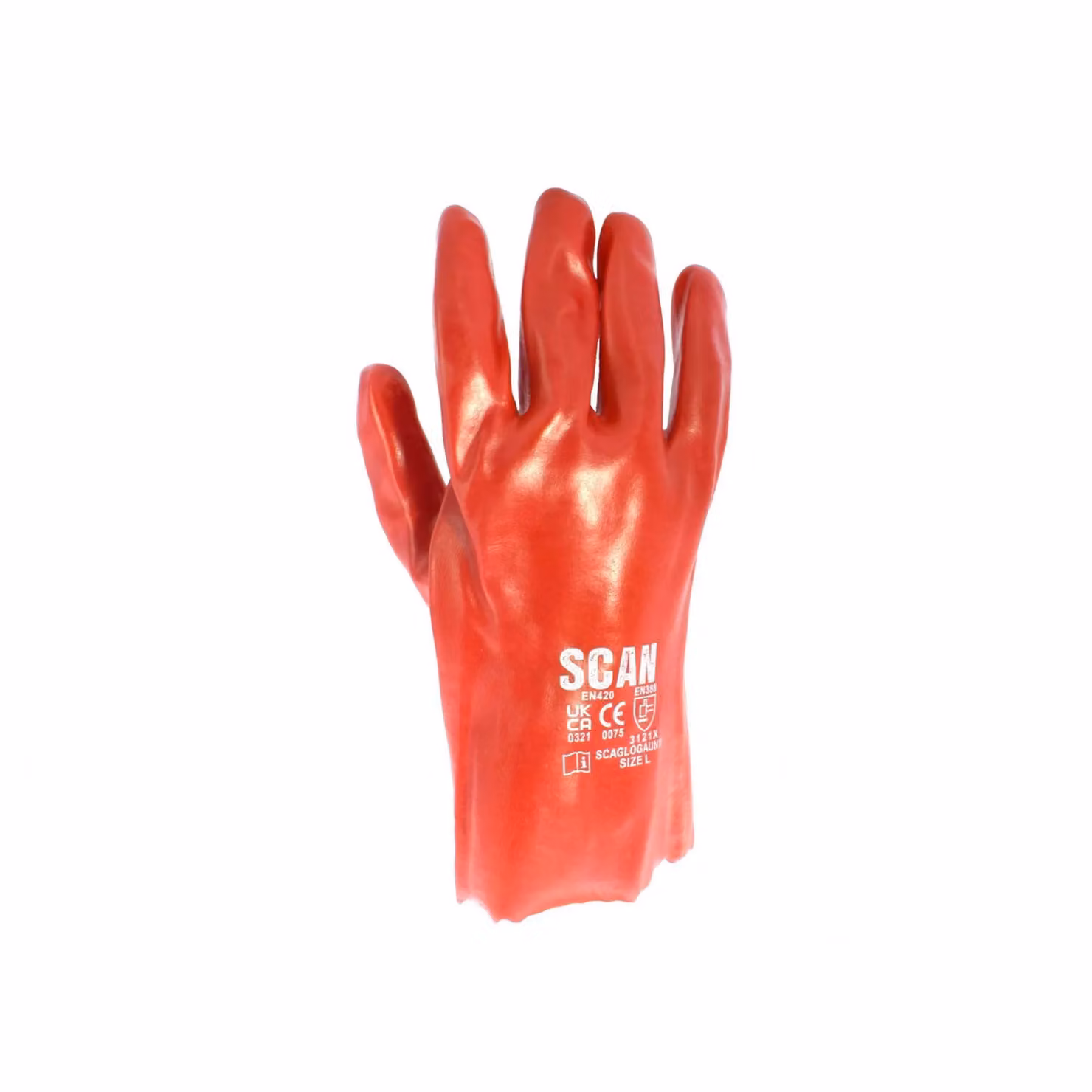 Scan PVC Gauntlets, Red and Multicolour, Size: Large – 2