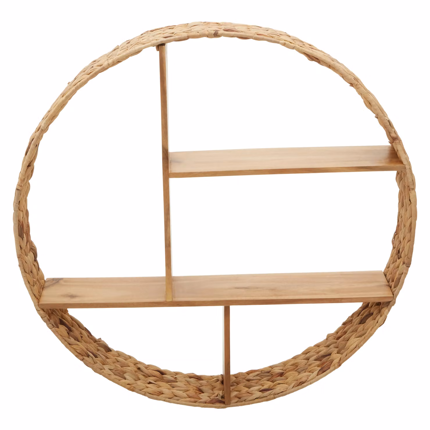 Orsina Water Hyacinth and Rattan Wall Mounted Box Shelf in Beige – 2