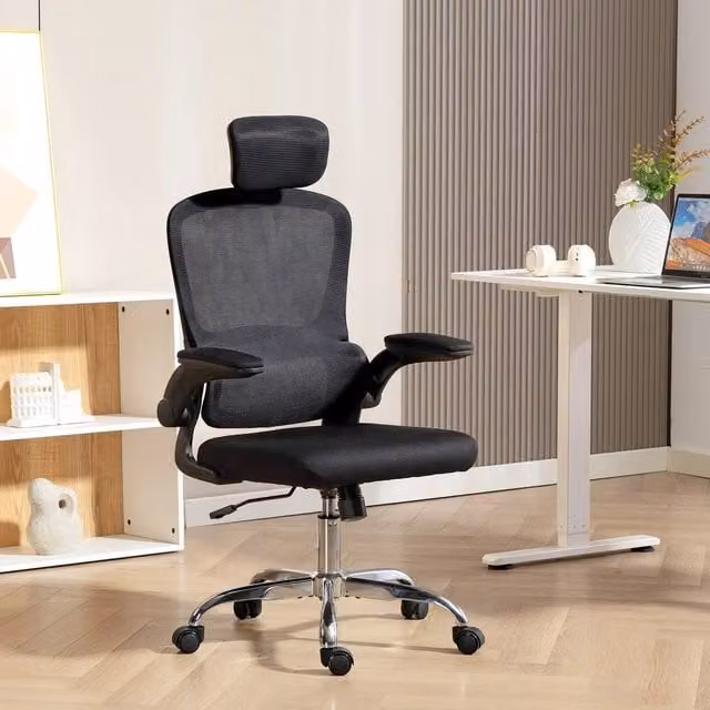 EONLION Ergonomic High Back Mesh Computer Desk Chair with Headrest and Lumbar Support, Black – 1