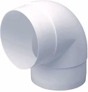 Polypipe Domus White 90 Degree Round Ventilation Duct Bend, Diameter: 150 mm