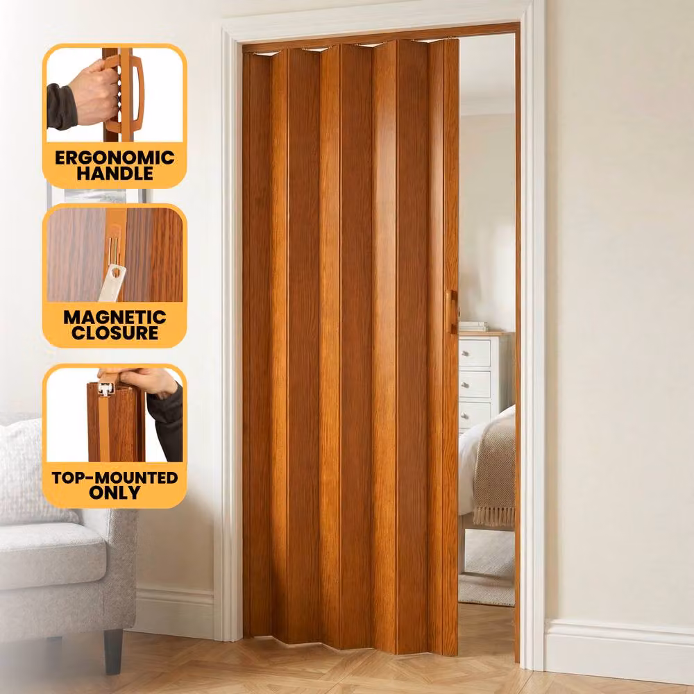 Novecrafto PVC Folding Door in Walnut, W: 82 cm, H: 203 cm – 3