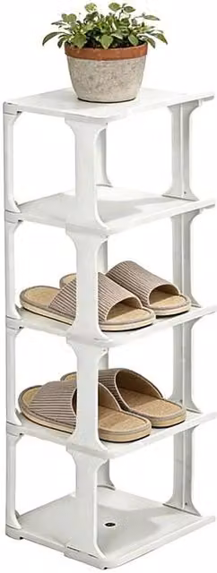 FORGEVIO 5-Tier Narrow Vertical Shoe Rack in White – 1
