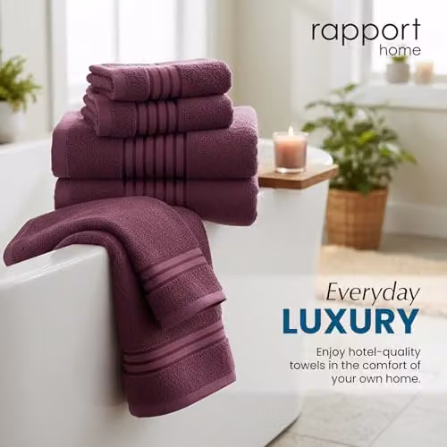 Rapport Home 6-Piece Cotton Towel Bale in Purple – 2