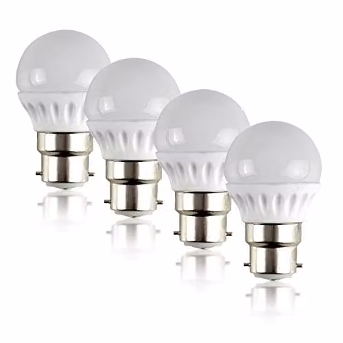 MiniSun Pack of 4 4W LED B22 Golfball Energy Saving Light Bulbs, 2700K Warm White – 1