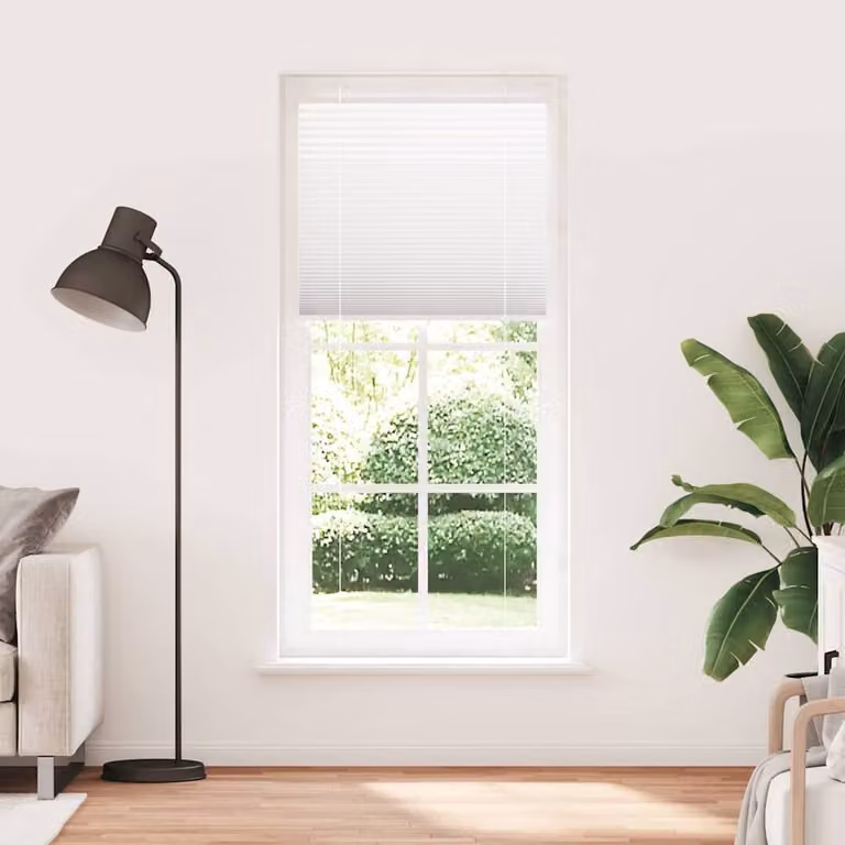 Berkfield Home Single Pleat Polyester Blind in White, W: 100 cm, H: 200 cm