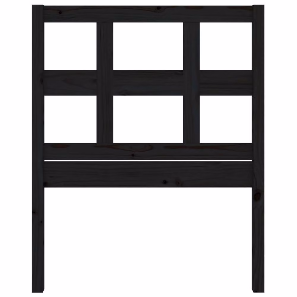 Berkfield Home Rustic Solid Pine Bed Headboard, Black, W/D/H: 95.5 x 4 x 100 cm – 3
