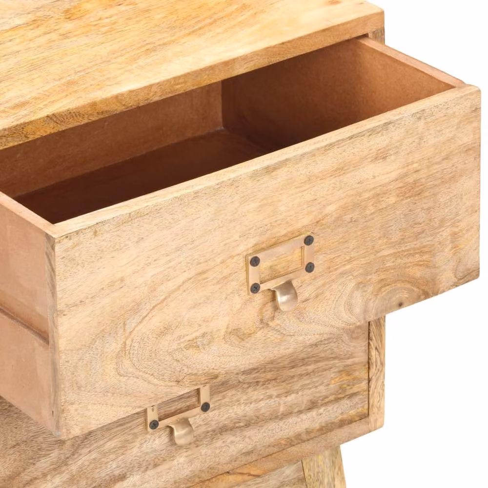 Berkfield Home Bedside Cabinet in Brown Solid Mango Wood W/D/H: 40 x 35 x 55 cm – 2