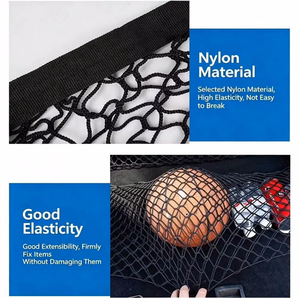 FLAVORA 2 Large Elastic Car Boot Mesh Net Cargo Storage Net in Black – 4