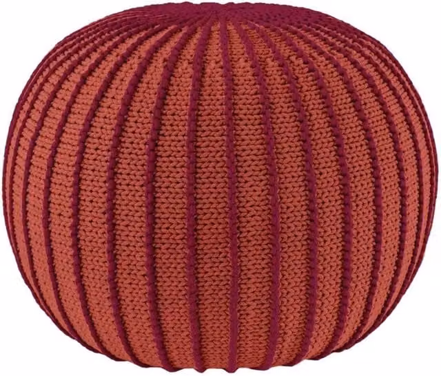 Zuri House Ziggy Knitted Pouffe in Terracotta