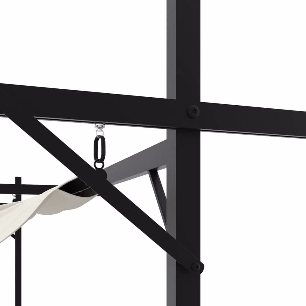 Berkfield Home Pergola with Retractable Roof in Beige, W/D/H: 295 x 292 x 230 cm – 3