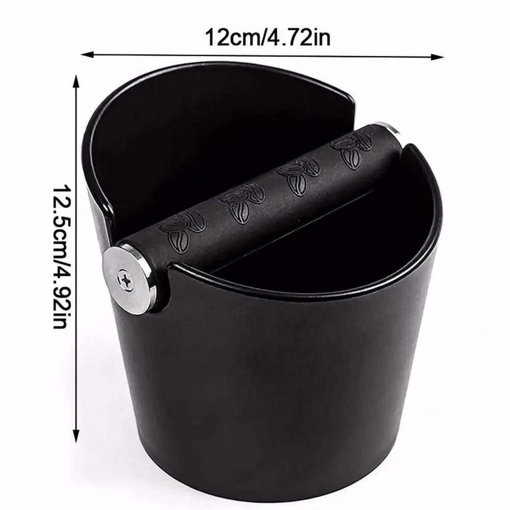 PAWNORA Round Metal Coffee Knock Box with Non-Slip Base in Black – 2