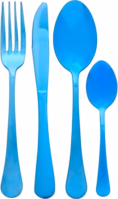Orsina Avie 16 Piece Blue Coated Stainless Steel Cutlery Set – 1