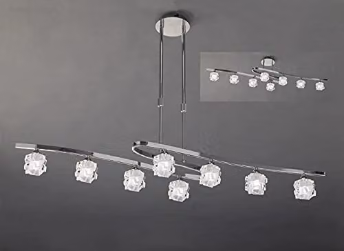 Mantra Iluminación Ice 8 Light Polished Chrome Suspended Pendant Light – 2