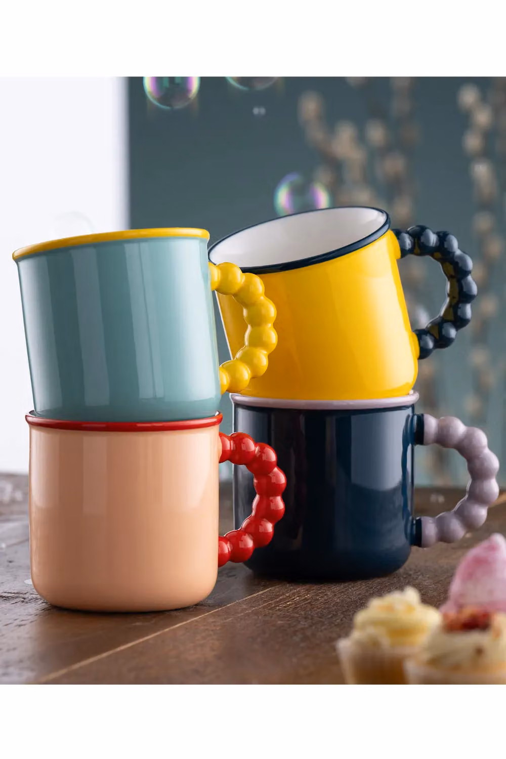 Belleek Living Bubble Bone China Mugs Set of 4 in Multicolour – 2