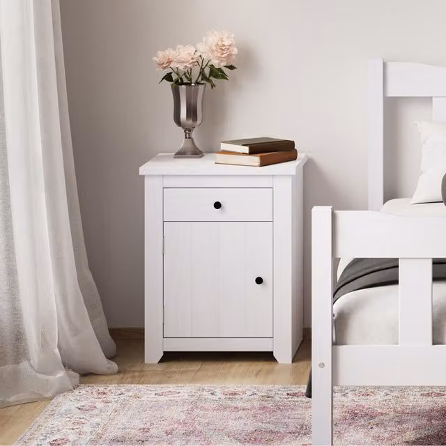 LPD Home Havana Washed White Pine Bedside Cabinet