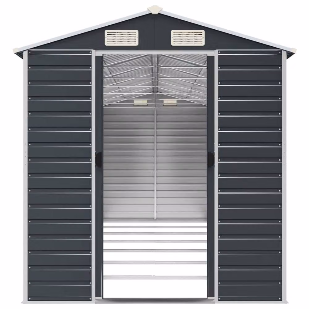 Berkfield Home Anthracite Galvanised Steel Garden Shed with Side Vent, W/D/H: 191 x 640 x 198 cm – 4