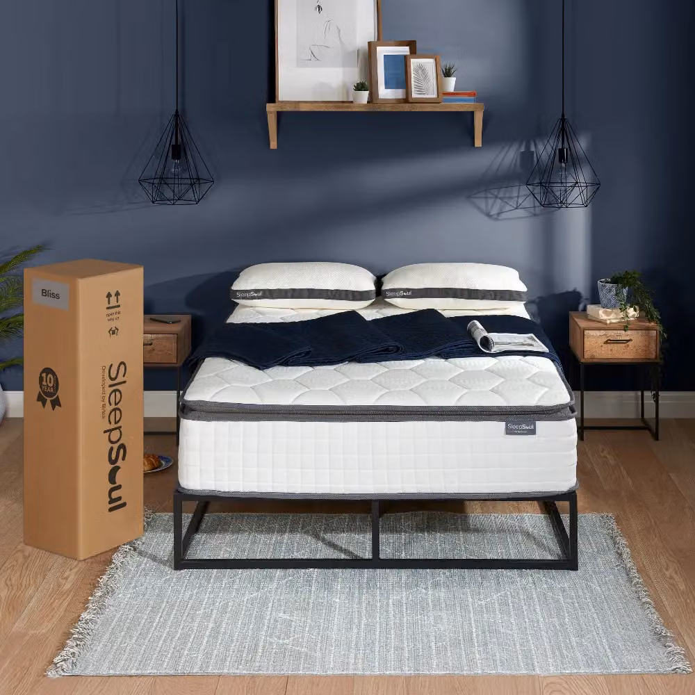 SleepSoul Bliss Hybrid Memory Pocket Pillowtop Mattress in White, W/D: 200 x 200 cm – 3